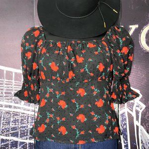 Puff Sleeve Floral Blouse